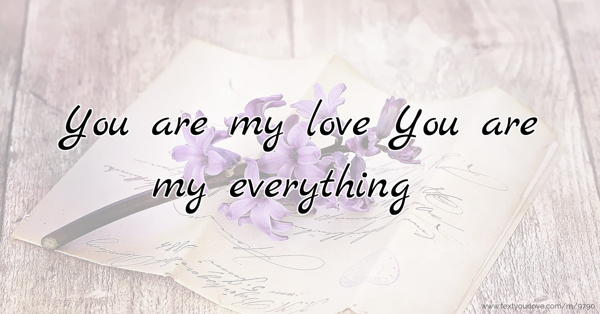 You are my love You are my everything Text Message by sweet angel