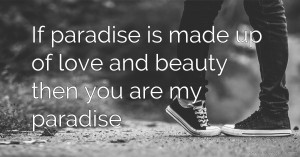 If paradise is made up of love and beauty then you are my paradise.