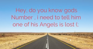 Hey, do you know gods Number , i need to tell him one of his Angels is lost (;