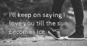 I'll keep on saying I love you till the sun becomes ice.