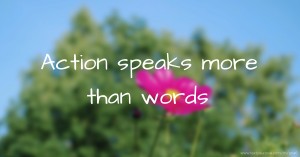 Action speaks more than words.