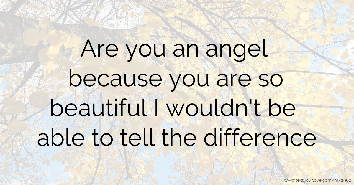 Are you an angel because you are so beautiful I... Text