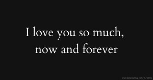 I love you so much, now and forever.