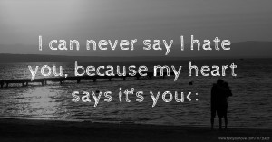 I can never say I hate you, because my heart says it's you