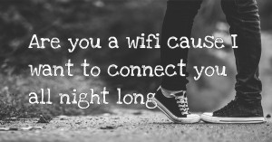 Are you a wifi cause I want to connect you all night long