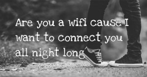 Are you a wifi cause I want to connect you all night long