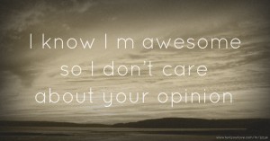 I know I m awesome so I don’t care about your opinion