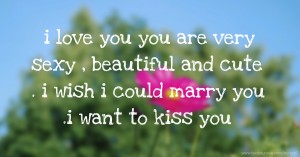 i love you you are very sexy , beautiful and cute . i wish i could marry you .i want to kiss you