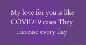My love for you is like COVID19 cases They increase every day