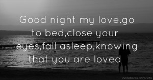 Good night my love.go to bed,close your eyes,fall asleep,knowing that you are loved