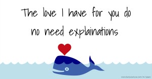 The love I have for you do no need explainations