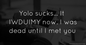 Yolo sucks... It IWDUIMY now. I was dead until I met you.