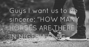 Guys I want us to be sincere: HOW MANY HORSES ARE THERE IN NIGERIA FLAG.