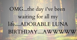 OMG...the day i've been waiting for all my life....ADORABLE LUNA BIRTHDAY....AWWWWWWWW........