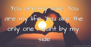 You are my love, You are my life. You are the only one i want by my side.