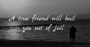 A true friend will bail you out of jail
