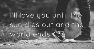 I'll love you until the sun dies out and the world ends <3