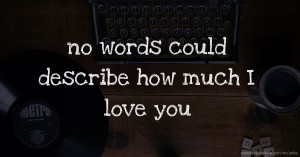 no words could describe how much I love you.