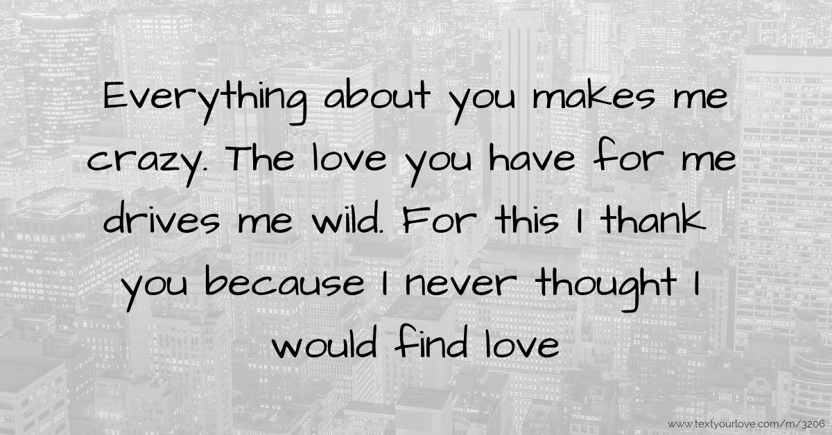 Everything about you makes me crazy The love you have for me drives me wild