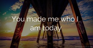 You made me who I am today