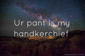 Ur pant is my handkerchief