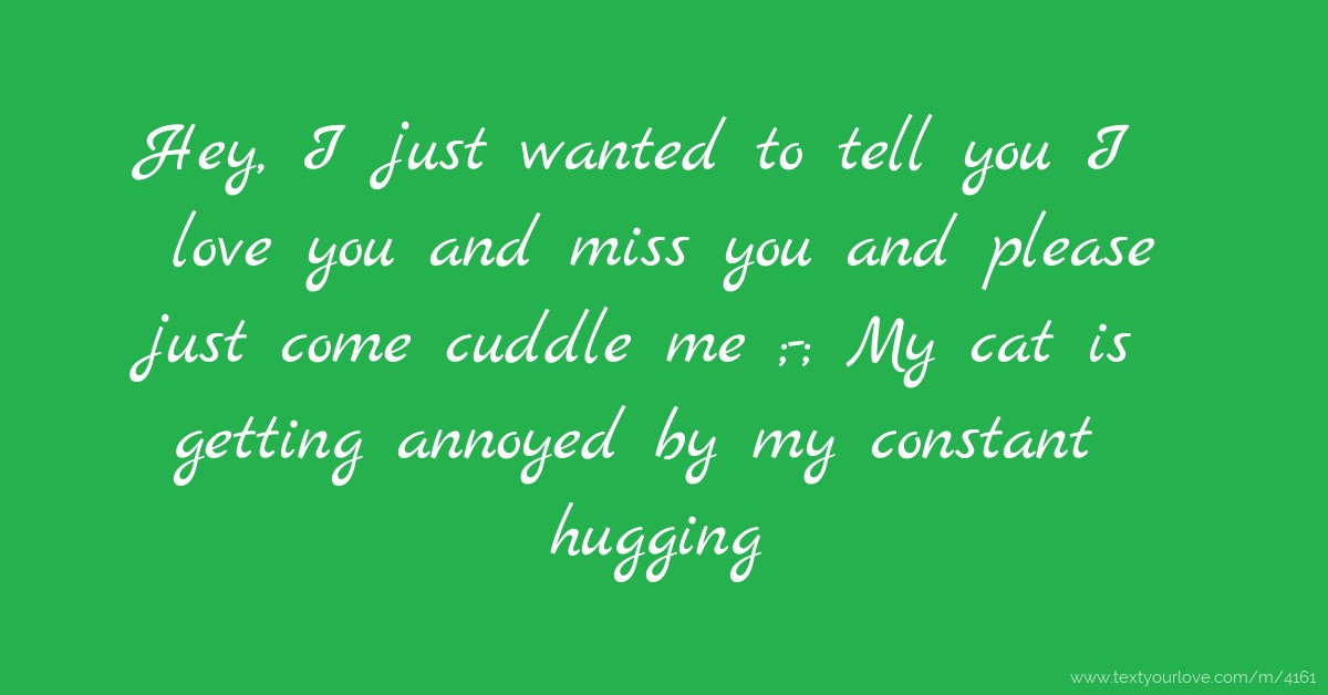 Hey I Just Wanted To Tell You I Love You And Miss You Text 