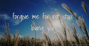 forgive me for not stop loving you.