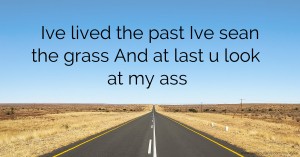 Ive lived the past   Ive sean the grass  And at last  u look at my ass