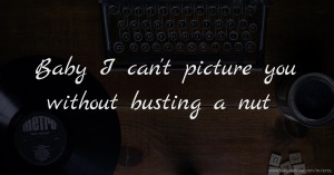Baby I can't picture you without busting a nut.