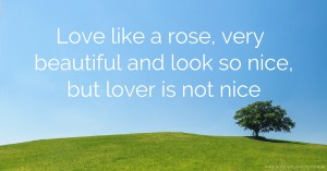 Love like a rose,  very beautiful and look so nice, but lover is not nice