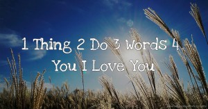 1 Thing   2 Do  3 Words   4 You  I Love You