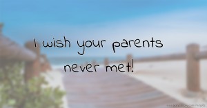 I wish your parents never met!
