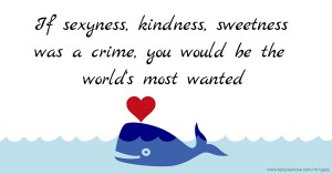 If sexyness, kindness, sweetness was a crime, you would be the world's most wanted