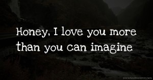 Honey, I love you more than you can imagine.