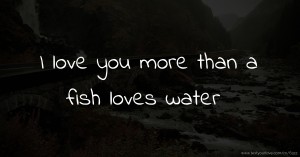 I love you more than a fish loves water.
