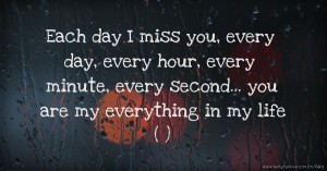 Each day I miss you, every day, every hour, every minute, every second... you are my everything in my life ∩(︶▽︶)∩