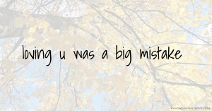 loving u was a big mistake.