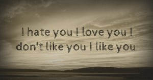 I hate you I love you I don't like you I like you
