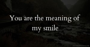 You are the meaning of my smile.
