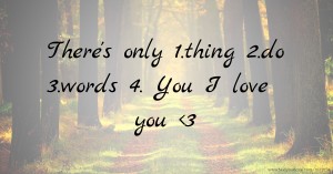 There's only 1.thing                       2.do                       3.words                        4. You                      I love you <3