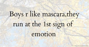 Boys r like mascara,they run at the 1st sign of emotion