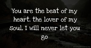 You are the beat of my heart, the lover of my soul, I will never let you go.