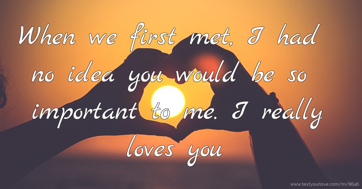 When we first met, I had no idea you would be so... | Text Message by ...