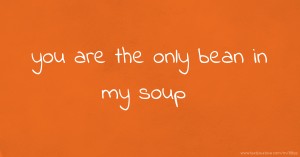 you are the only bean in my soup.