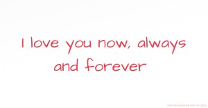 I love you now, always and forever .
