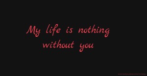 My life is nothing without you